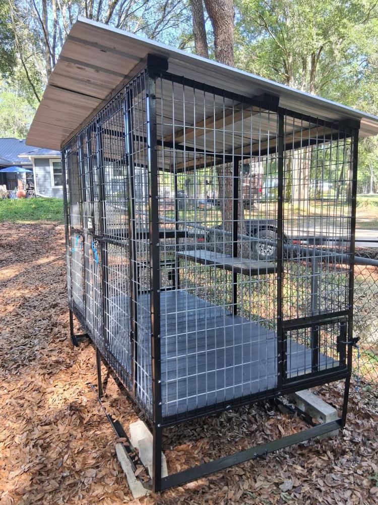 Backyard kennel with house and ramp